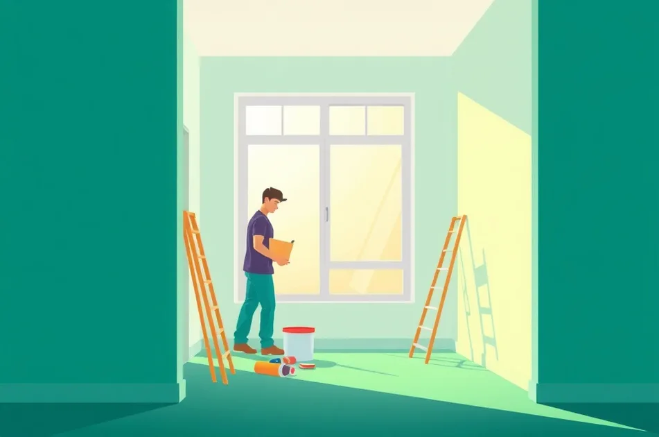 Intérieur rénové après travaux de peinture à Villefranche-de-Rouergue