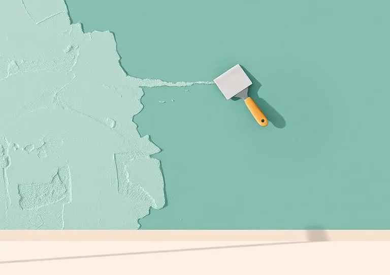 Application d'un enduit décoratif à la lisseuse sur un mur